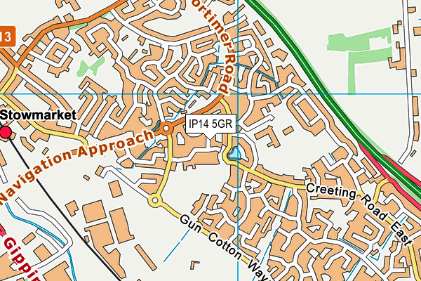 IP14 5GR map - OS VectorMap District (Ordnance Survey)