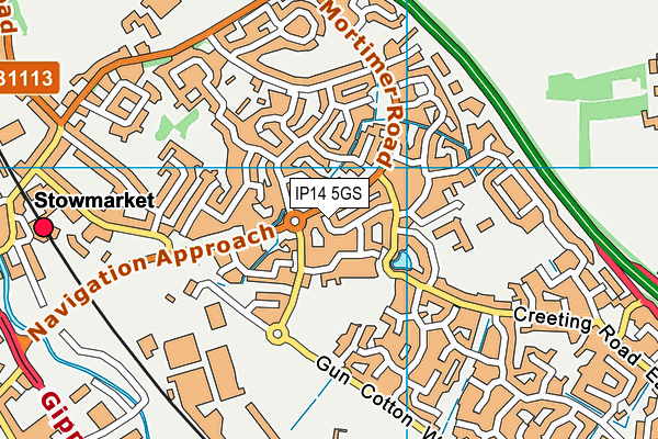 IP14 5GS map - OS VectorMap District (Ordnance Survey)