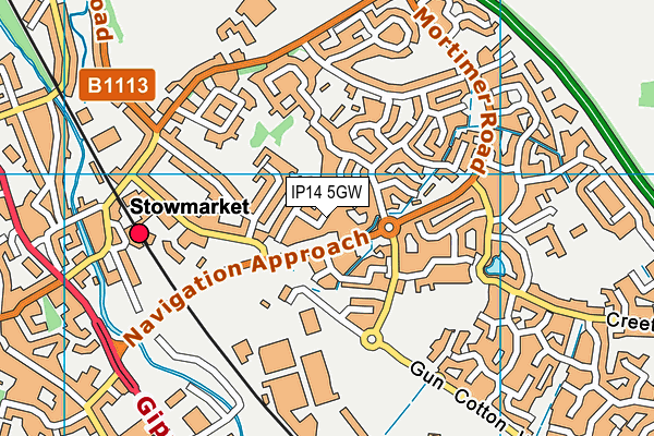 IP14 5GW map - OS VectorMap District (Ordnance Survey)