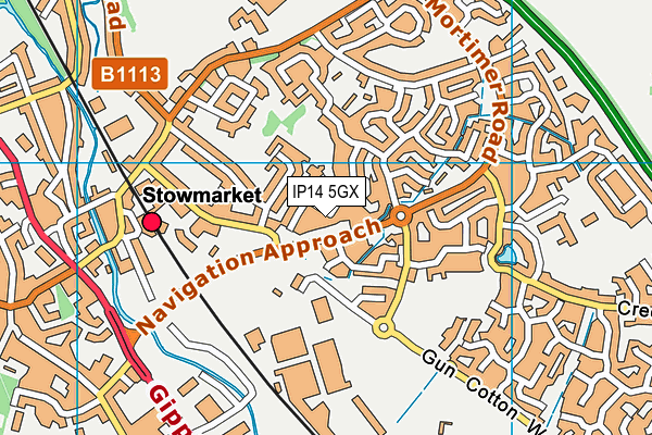 IP14 5GX map - OS VectorMap District (Ordnance Survey)