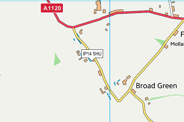IP14 5HU map - OS VectorMap District (Ordnance Survey)