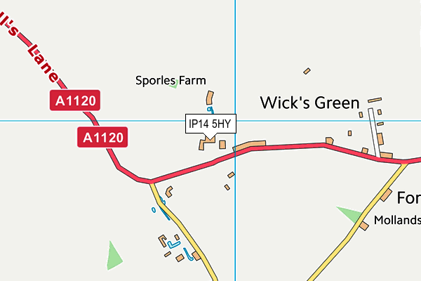 IP14 5HY map - OS VectorMap District (Ordnance Survey)