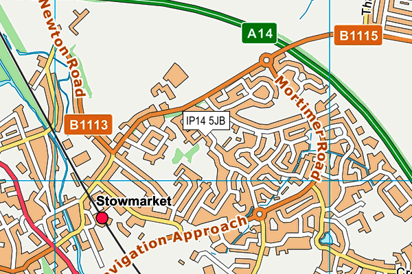 IP14 5JB map - OS VectorMap District (Ordnance Survey)