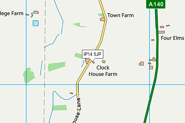 IP14 5JP map - OS VectorMap District (Ordnance Survey)