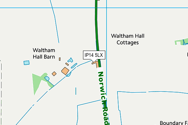 IP14 5LX map - OS VectorMap District (Ordnance Survey)