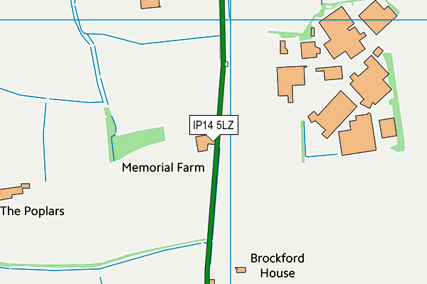 IP14 5LZ map - OS VectorMap District (Ordnance Survey)