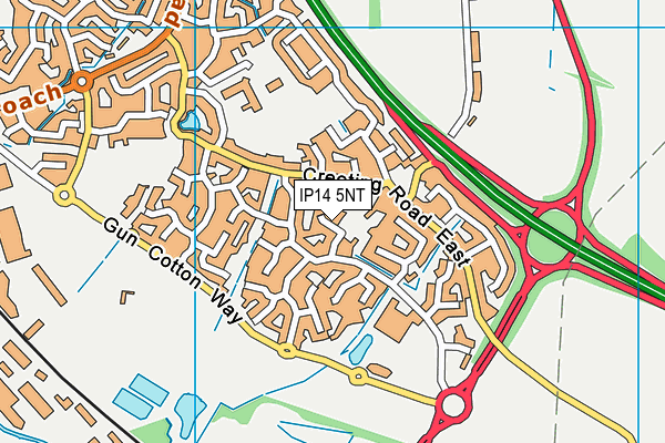 IP14 5NT map - OS VectorMap District (Ordnance Survey)