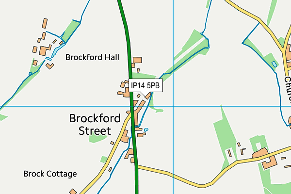 IP14 5PB map - OS VectorMap District (Ordnance Survey)