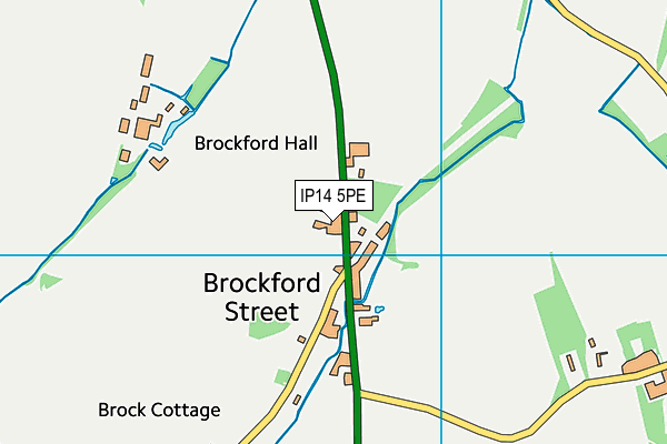 IP14 5PE map - OS VectorMap District (Ordnance Survey)