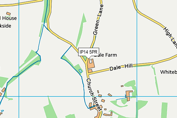 IP14 5PR map - OS VectorMap District (Ordnance Survey)