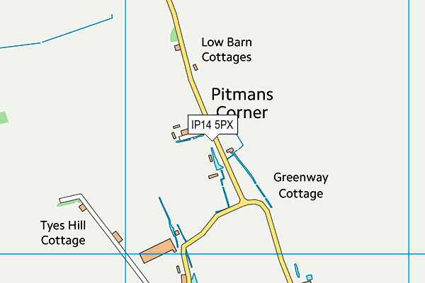 IP14 5PX map - OS VectorMap District (Ordnance Survey)