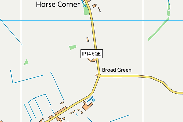 IP14 5QE map - OS VectorMap District (Ordnance Survey)