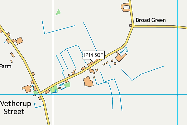IP14 5QF map - OS VectorMap District (Ordnance Survey)