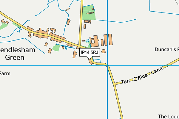 IP14 5RJ map - OS VectorMap District (Ordnance Survey)