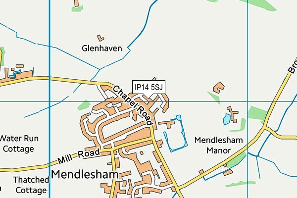IP14 5SJ map - OS VectorMap District (Ordnance Survey)