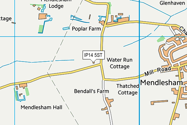 IP14 5ST map - OS VectorMap District (Ordnance Survey)