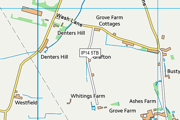 IP14 5TB map - OS VectorMap District (Ordnance Survey)