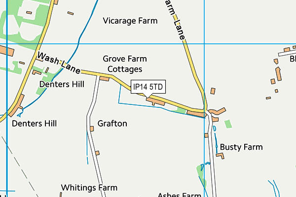 IP14 5TD map - OS VectorMap District (Ordnance Survey)