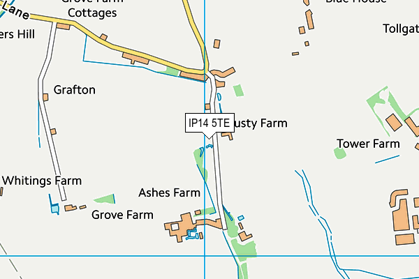 IP14 5TE map - OS VectorMap District (Ordnance Survey)