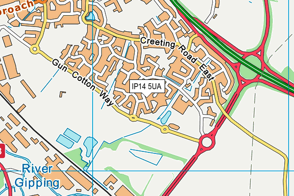 IP14 5UA map - OS VectorMap District (Ordnance Survey)