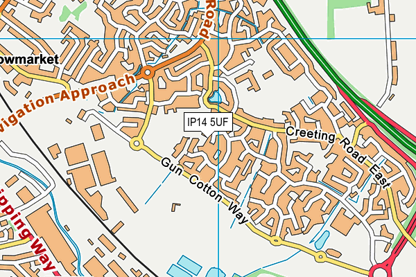 IP14 5UF map - OS VectorMap District (Ordnance Survey)