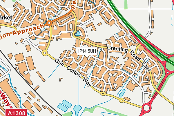 IP14 5UH map - OS VectorMap District (Ordnance Survey)