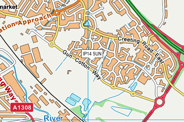 IP14 5UN map - OS VectorMap District (Ordnance Survey)