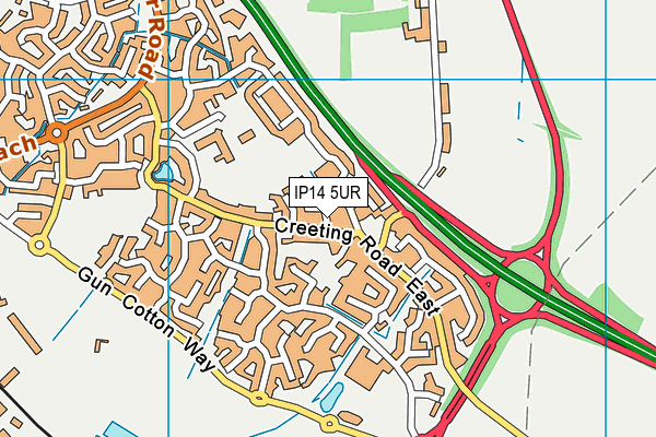 IP14 5UR map - OS VectorMap District (Ordnance Survey)