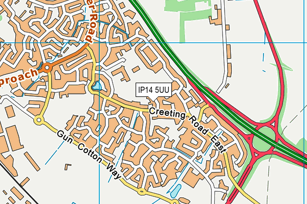 IP14 5UU map - OS VectorMap District (Ordnance Survey)