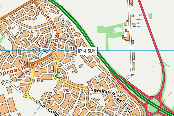 IP14 5UY map - OS VectorMap District (Ordnance Survey)