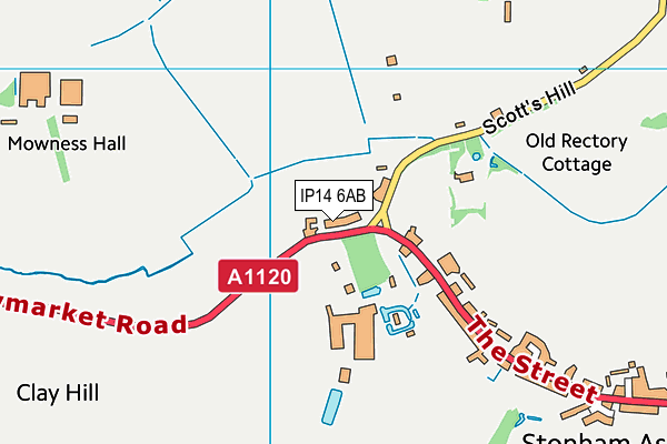 IP14 6AB map - OS VectorMap District (Ordnance Survey)