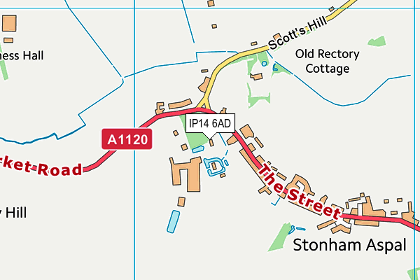 IP14 6AD map - OS VectorMap District (Ordnance Survey)