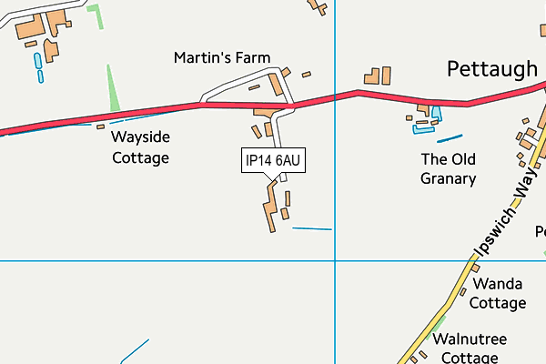 IP14 6AU map - OS VectorMap District (Ordnance Survey)