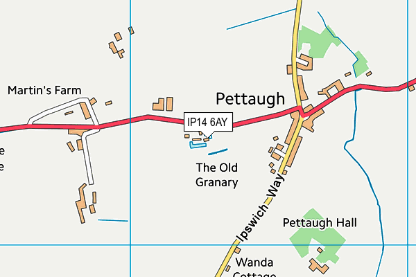 IP14 6AY map - OS VectorMap District (Ordnance Survey)