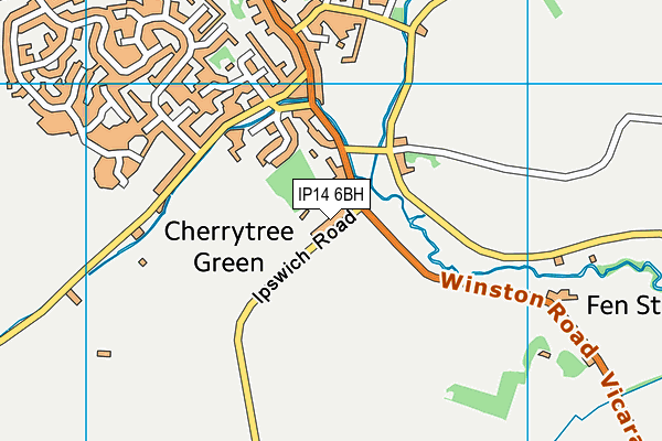 IP14 6BH map - OS VectorMap District (Ordnance Survey)