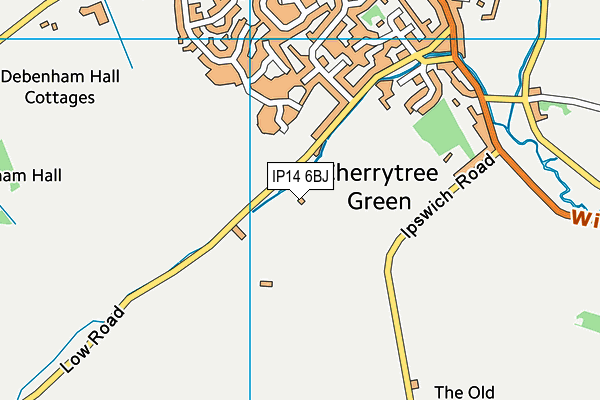 IP14 6BJ map - OS VectorMap District (Ordnance Survey)