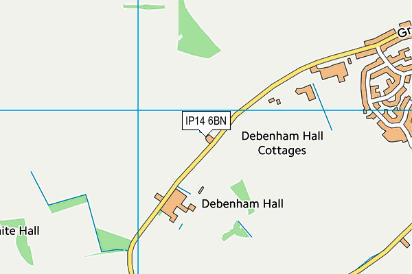 IP14 6BN map - OS VectorMap District (Ordnance Survey)