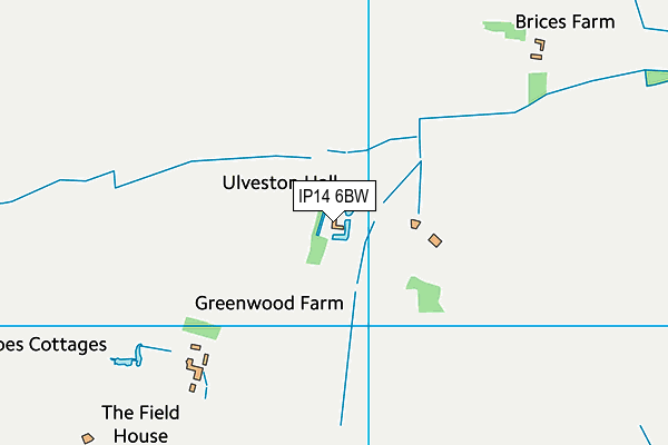 IP14 6BW map - OS VectorMap District (Ordnance Survey)