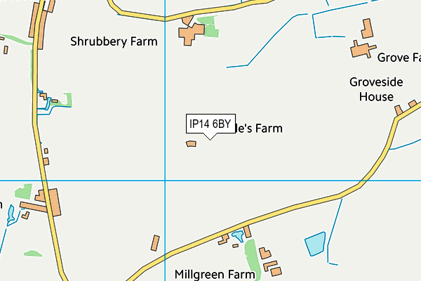 IP14 6BY map - OS VectorMap District (Ordnance Survey)