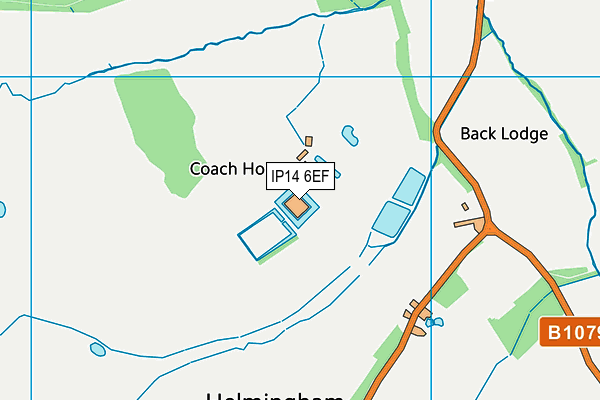 IP14 6EF map - OS VectorMap District (Ordnance Survey)