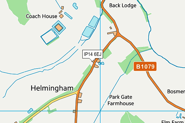 IP14 6EJ map - OS VectorMap District (Ordnance Survey)