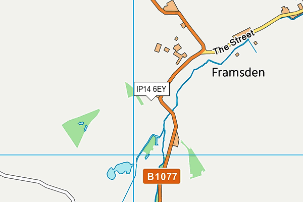 IP14 6EY map - OS VectorMap District (Ordnance Survey)