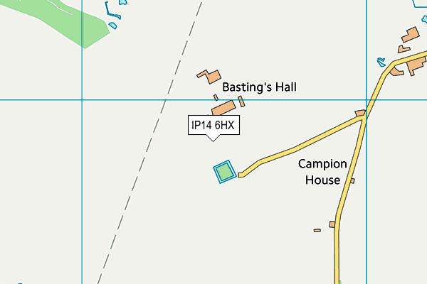 IP14 6HX map - OS VectorMap District (Ordnance Survey)