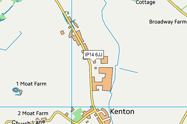 IP14 6JJ map - OS VectorMap District (Ordnance Survey)