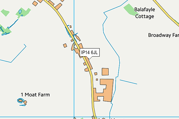 IP14 6JL map - OS VectorMap District (Ordnance Survey)