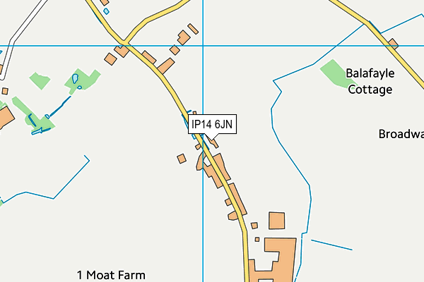 IP14 6JN map - OS VectorMap District (Ordnance Survey)