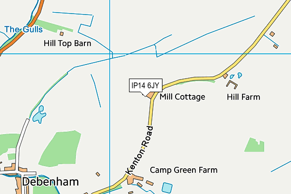 IP14 6JY map - OS VectorMap District (Ordnance Survey)