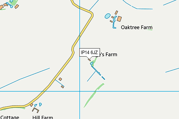 IP14 6JZ map - OS VectorMap District (Ordnance Survey)