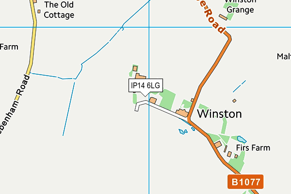 IP14 6LG map - OS VectorMap District (Ordnance Survey)