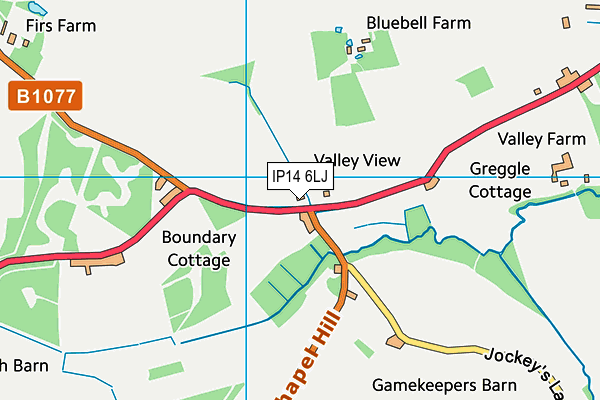 IP14 6LJ map - OS VectorMap District (Ordnance Survey)